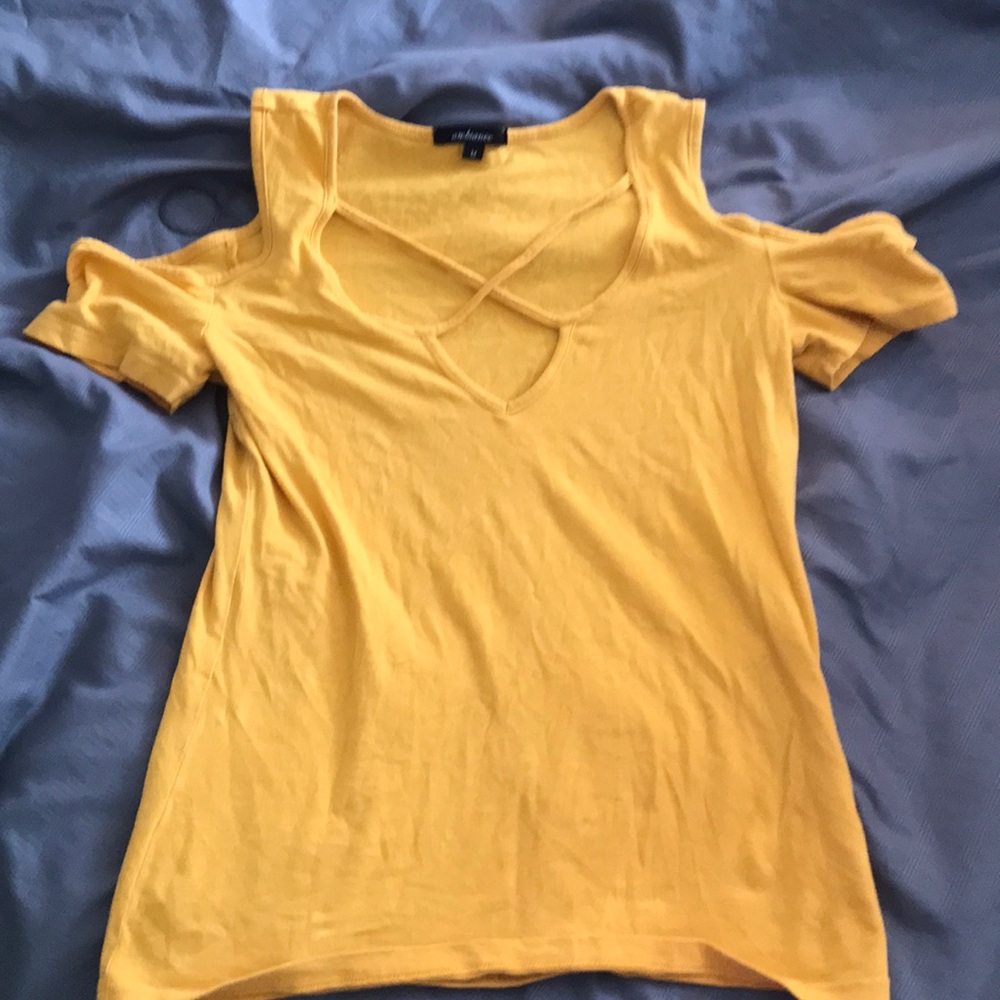 yellow off the shoulder top